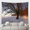 Home Decoration Jul Vinter Skog Landskap Utskrift Polyester Polsk på veggen hengende rom bakgrunn tapiz