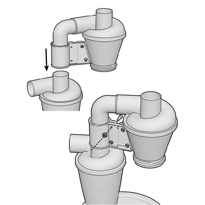 Double Filtration Cyclone Dust Collector 50mm/2'' DIY Turbocharged Woodworking Filter Industrial Separator Collector Canister