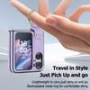 Emboss Diamond Ring Holder Leather Phone Case for OPPO Find N2 Flip 5G N2Flip CPH2437 N 2 Kickstand Ultra Thin Shockproof Cover