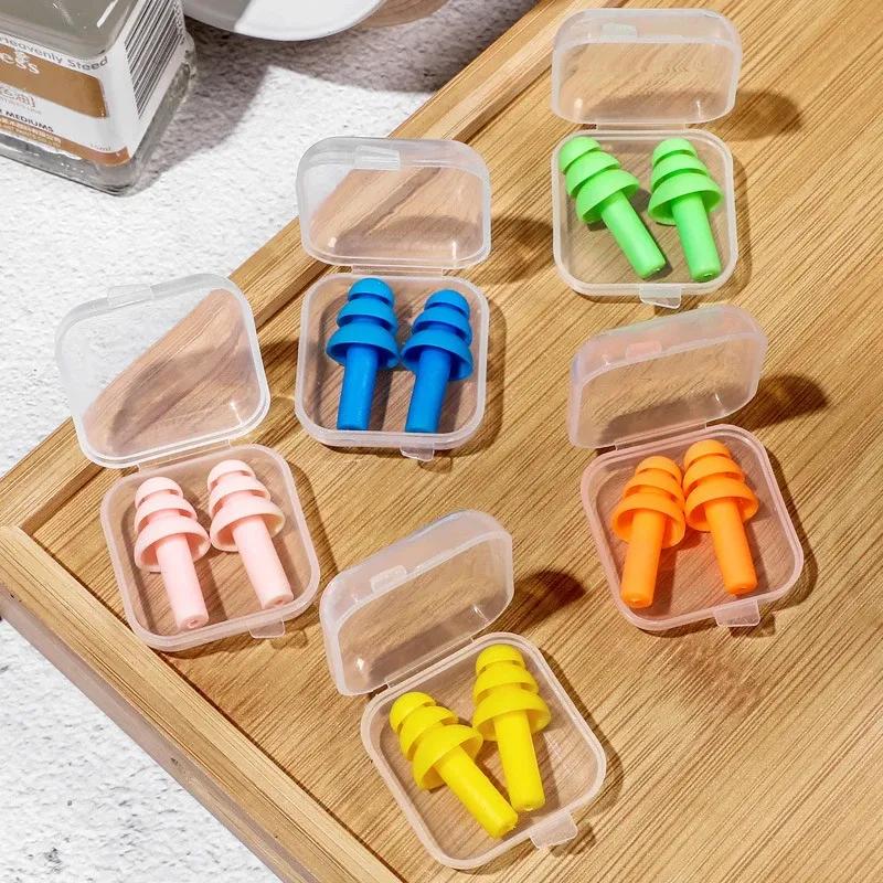 Soft Ear Plug Comfort Silicone Earplugs with Rope Ear Protection Sound Insulation Anti-Noise for Sleep  Swimming Waterproof