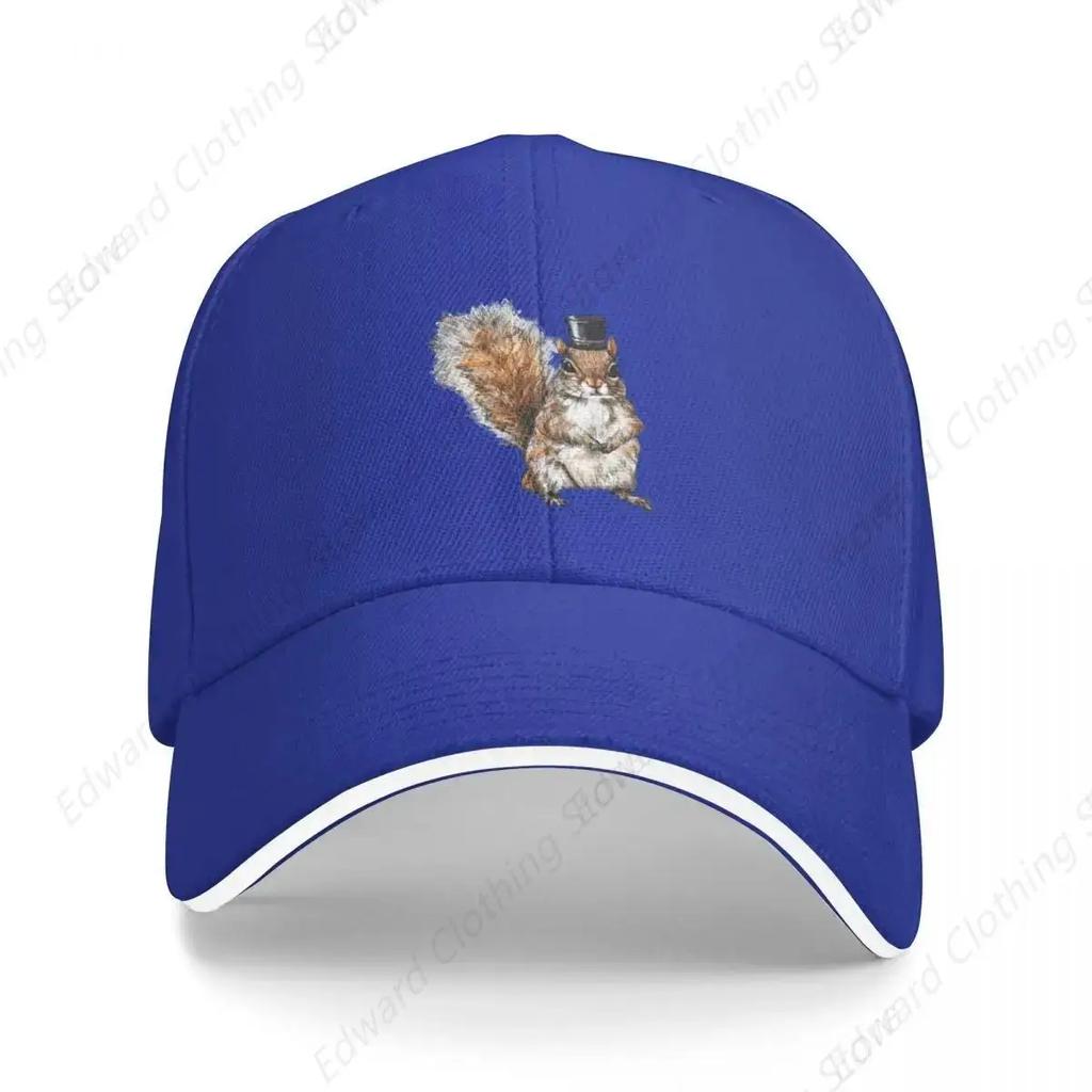 Squirrel In a Top Hat - Cute Furry Animals Baseball Cap Derby Hat Black Beach Outing Women's Golf Wear Men's