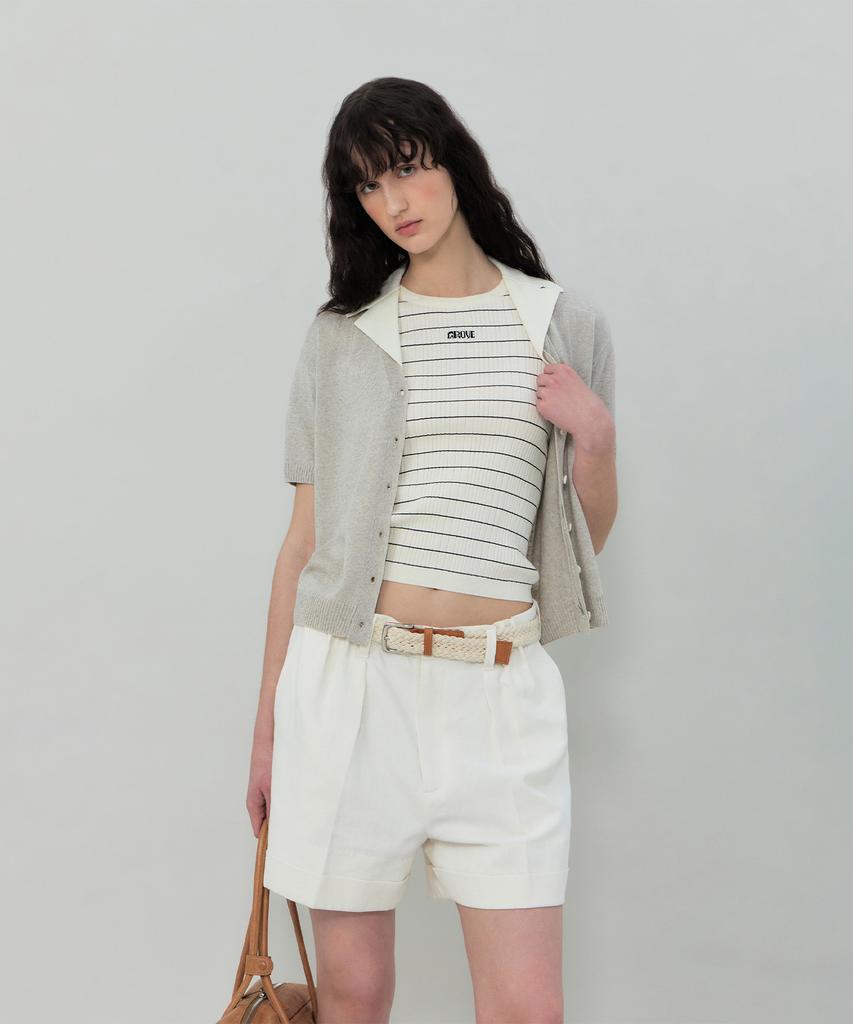 GROVE Cave Denim Shorts (Ivory)