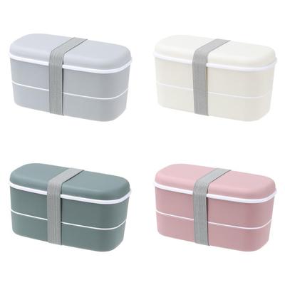 Divided Fresh-keeping Double Layers Food Container Bento Box Microwavable Dinnerware Lunch Box