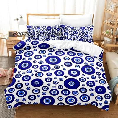 Hip Hop Türkisches Evil Eye Bettwäsche-Set, Einzelbett, Doppelbett, Queensize-Bett, Kingsize-Bett, Bettbezug-Set für Erwachsene und Kinder, Schlafzimmer, Bettlaken-Set