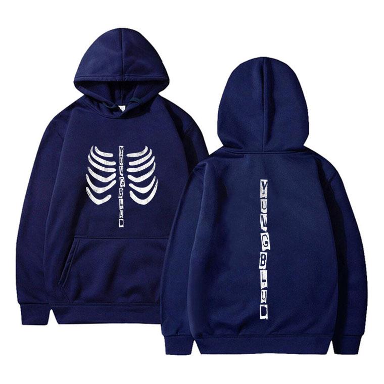 Singer Yungblud Skeleton Graphic Hoodie Men Women Fashion Rock Popular Pullover Unisex Casual Fleece Cotton Vintage Hoodies