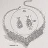 New Chinese style retro alloy necklace earring set with sparkling crystal design, high-end clavicle chain for women