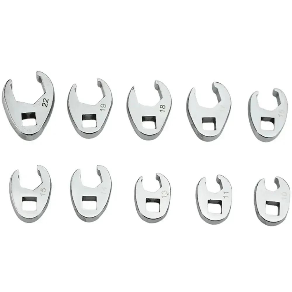 10 Stück/Set 3/8 Zoll Antrieb Haken Maulschlüssel 10-22mm Offener Maulschlüssel Kohlenstoffstahl Hupenschlüsselkopf Für Drehmomentschlüssel Schlüssel Set