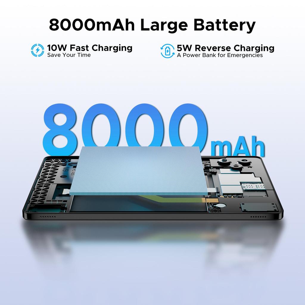 Doogee TAB G6 Tablet 11 Zoll Android 16 Tablets, 30 GB + 256 GB / 2 TB, 8000 mAh & T7250 Octa Core, 4G LTE + 2 Lautsprecher