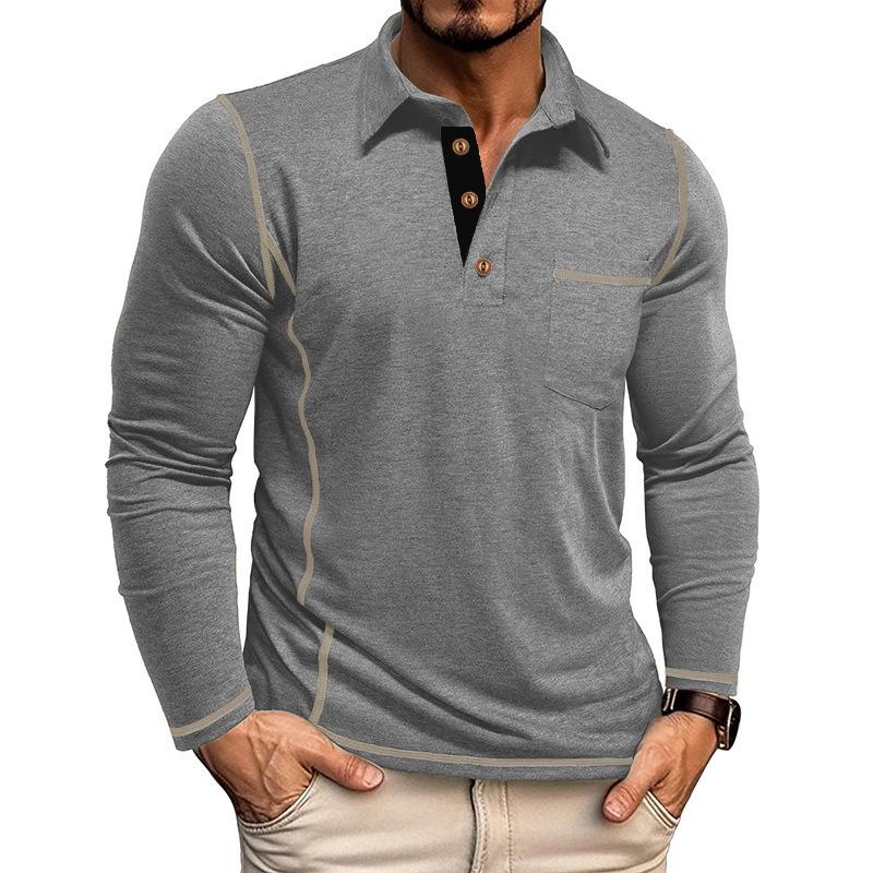 Autumn New Arrivals Men s Long-Sleeved Collared T-Shirt Men s Polo Shirt Top S