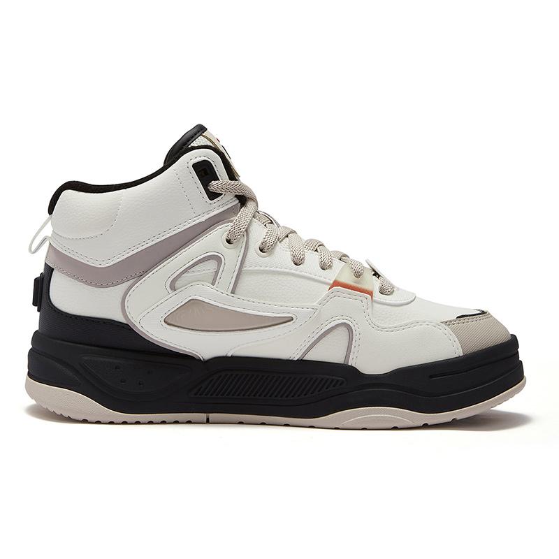 Fila Fusion Bank Ii Fabric Synthetic Leather Mid Top Fashion Sneakers Women Sneakers White Yellow T12W442908FAC