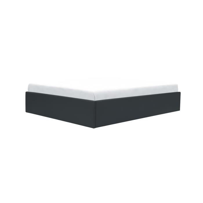 ECLIPSE Adult Storage Bed 140 X 190 Cm - Black Imitation Leather