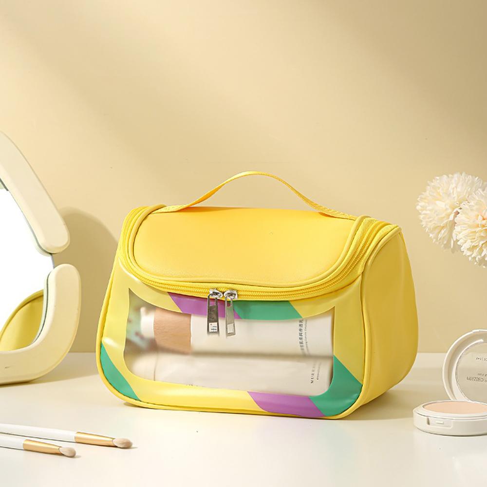 Makeup Storage Bag Multifunctional Travel Outdoor Makeup Bag PU Visible Colorful Waterproof Large Capacity Portable Bag