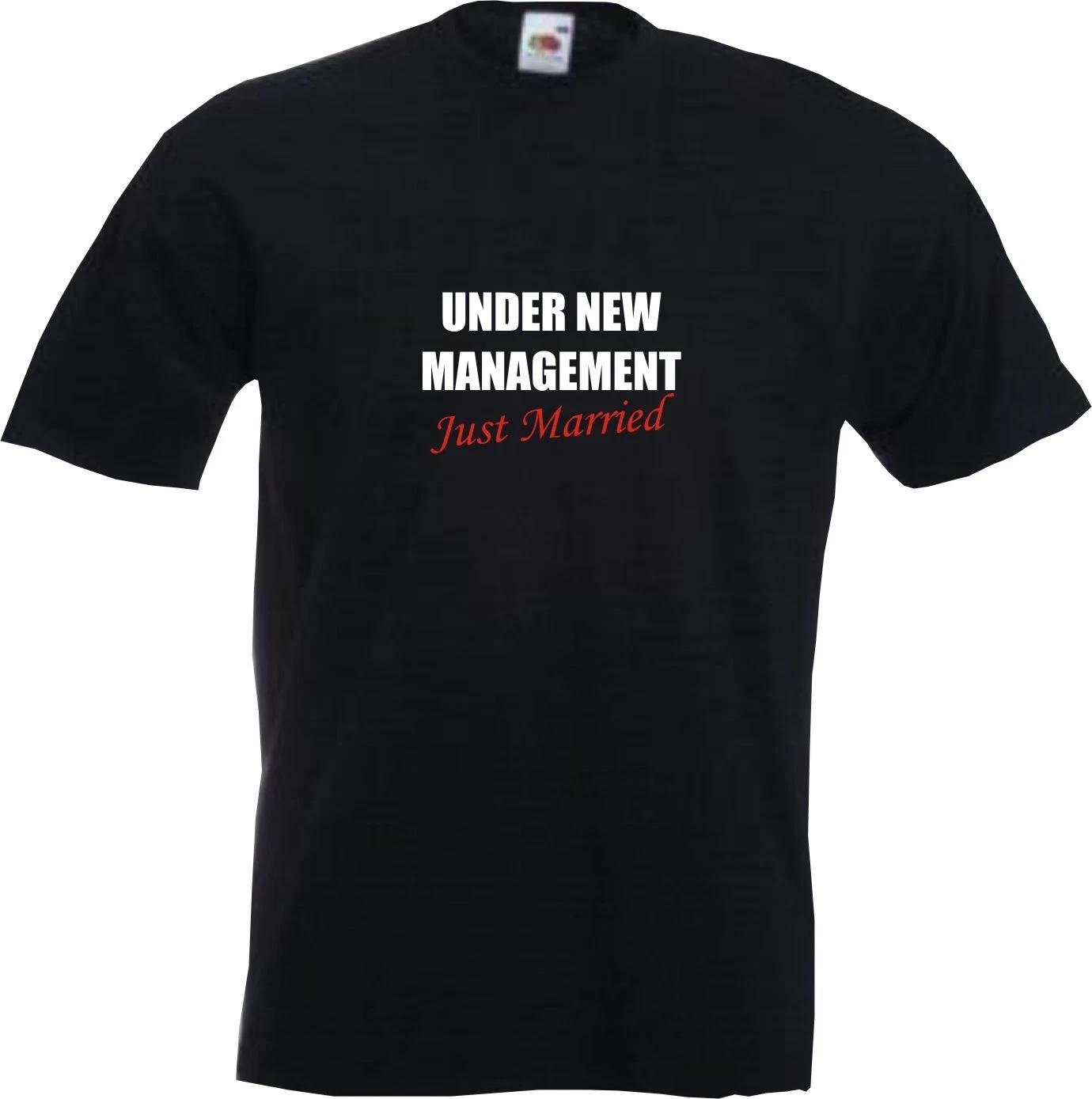 UNDER NEW MANAGEMENT Just Married - FUNNY WEDDING SLOGAN Mens T-Shirt S