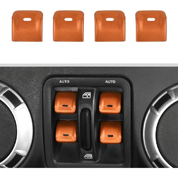 JWWY for JK Center Console Window Control Switch Knob Protection Cover Trim Compatible with 2012-2017 Jeep Wrangler JK KU Interior Accessories