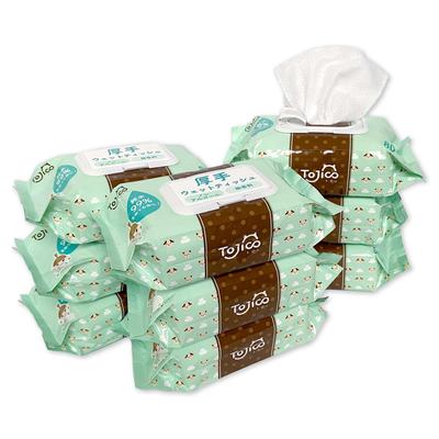 Tojiko Pet Wet Large For Small Pure Safe To Includes 80 Sheets X 720 Sheets Tissues, Thick, Wipes, Dogs, Cats, Animals, Non-Alcoholic, Unscented,