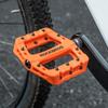 ROCKBROS Bicycle Pedal Flat Pedals Lightweight MTB Pedal Road Bike Nylon Fiber Large Area BMX Left and Right Set Anti-slip 9/16" (Orange)
