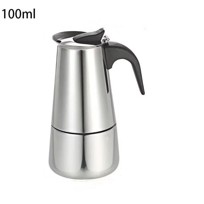

Stainless Steel Italy Coffee Maker Moka Pot 2/4/6/9 Cups Insulation Mocha Espresso Latte Stovetop Filter Coffee Pot for Kitchen