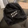 Wool knitted gray cold hat women's autumn and winter warm ear protection face small pile hat big head circumference bag head hat