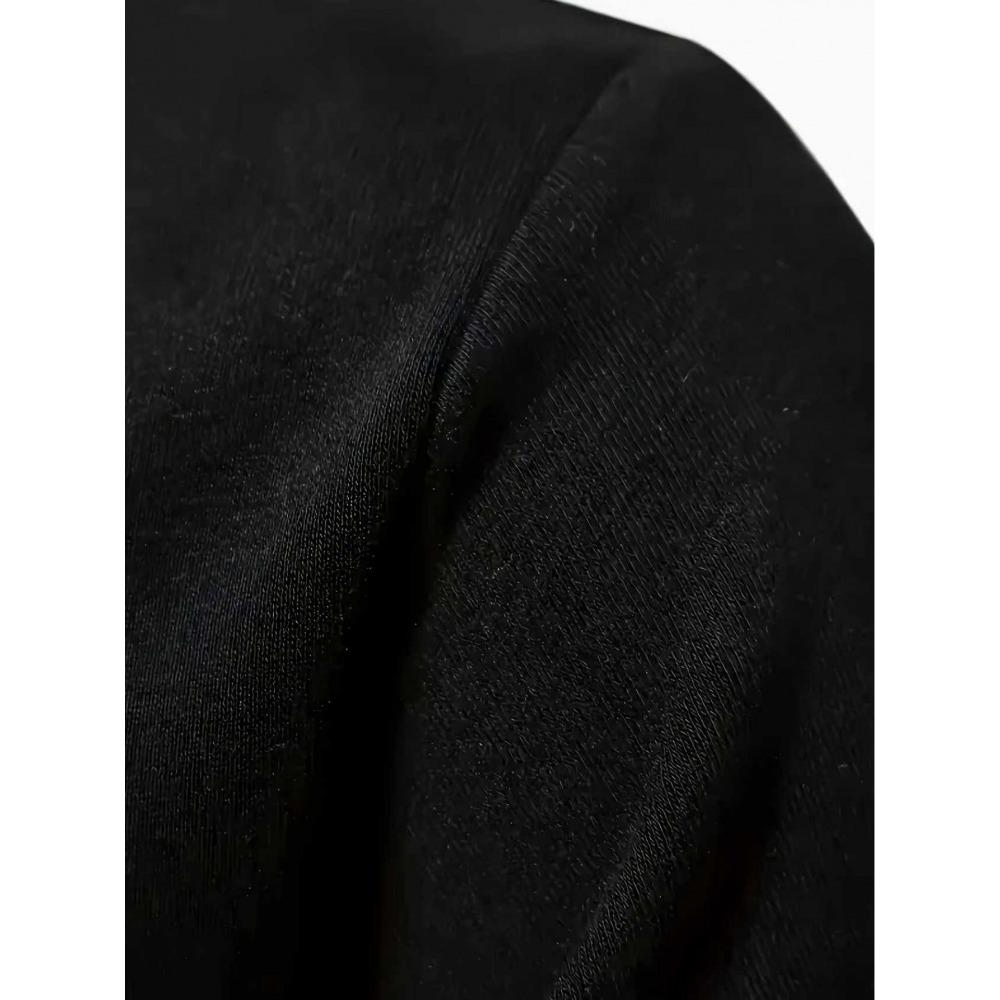 Men's Black Double Zipper Sweatshirt, Berlin Graphic Loose Street Hip-hop Hoodie Full Zipper Urban Fashion Hoodie Pullover Jacket
