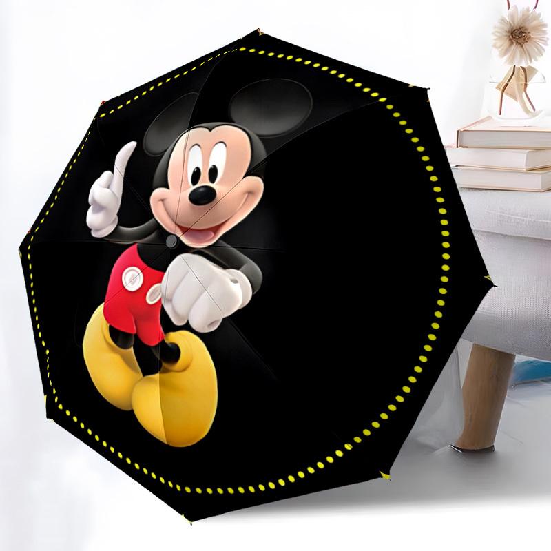 

1pc Mickey Mouse Automatic Folding Umbrella - Portable Collapsible Design, 8-Rib Iron Frame yy251209106