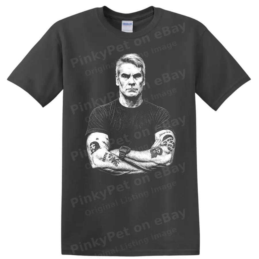 Henry Rollins Black Flag Rock Legends T Shirt Graphic Portrait Tee
