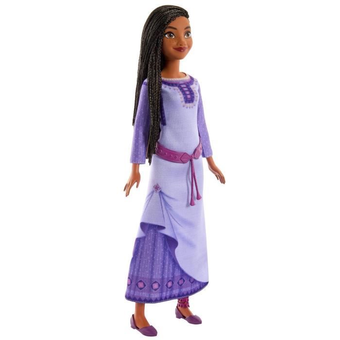 Disney asha du royaume de rosas poupée wish articulée aux cheveux naturels, avec vêtements amovibles, chaussures et accessoires hpx2