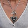 Vintage Gothic Heart Pendant Necklace for Women  Heart Cross Necklace Dark Punk Style Jewelry