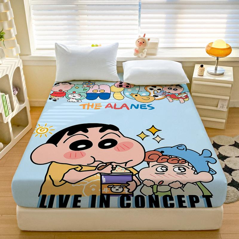 Cartoon Crayon-Shin-Chan Soft Bedding Fitted Sheet Deep Pocket 30Cm,3D Pattern Fitted Sheets Fade Resistant Multiple Sizes