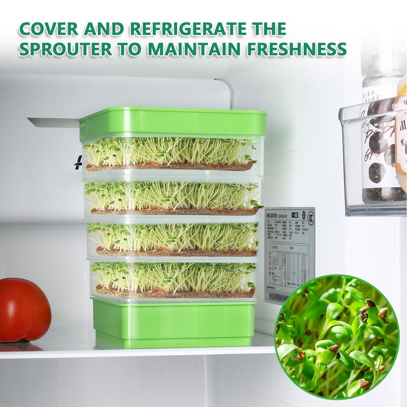 Microgreens Sprouter Tray Plant Seeds Germination Pot Hydroponic Nursery Plate Garden Home Bean Sprouts Maker Nursery Potted