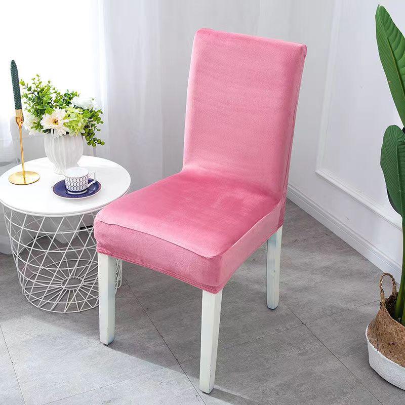 

Spot Finished Product Thickened Silver Fox Velvet Fabric Elastic Chair Cover, Home Hotel Dining Chair Leisure Chair Protective Cover Regular срібло сірий колір