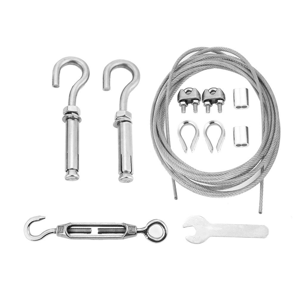 Outdoor Clothesline Stainless Steel Clothesline Wire Heavy Duty with Turnbuckle and Hooks (8m)