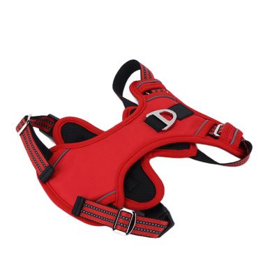 Pet Sports Chest Harness Reflective Adjustable Explosion Proof Breathable Sport Harness with Handle for Medium Large Dog
