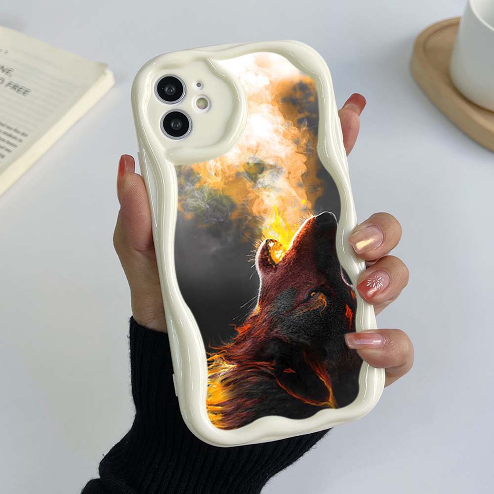 Samsung Galaxy A24 A14 pro iPhone 15 Xiaomi Poco X5 Redmi 13C 12C Huawei Honor 90 Infinix Pouzdra na telefon A39 wolf tygr exclusive Krémový vzor měkké pouzdro