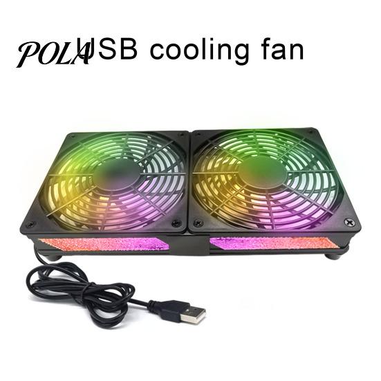 Desktop Cooling Fan USB Computer Mini Single/Dual 1800RPM Mute Heat Dissipation Small Space CPU Cooler Accessories for Android TV Box Router SingleFan