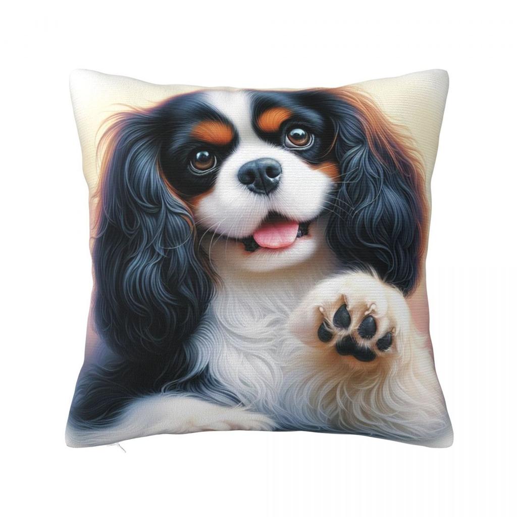 Poszewka na kwadratową poduszkę Cavalier King Charles Spaniel Poszewka na poduszkę Poszewka na poduszkę Dekoracyjna poszewka na poduszkę do domu, sypialni, samochodu