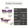 Gradient Fashion Sunglasses Large Square Rectangle Frame Anti-Reflective Lens Sport Eyewear Summer Beach Party Accessory