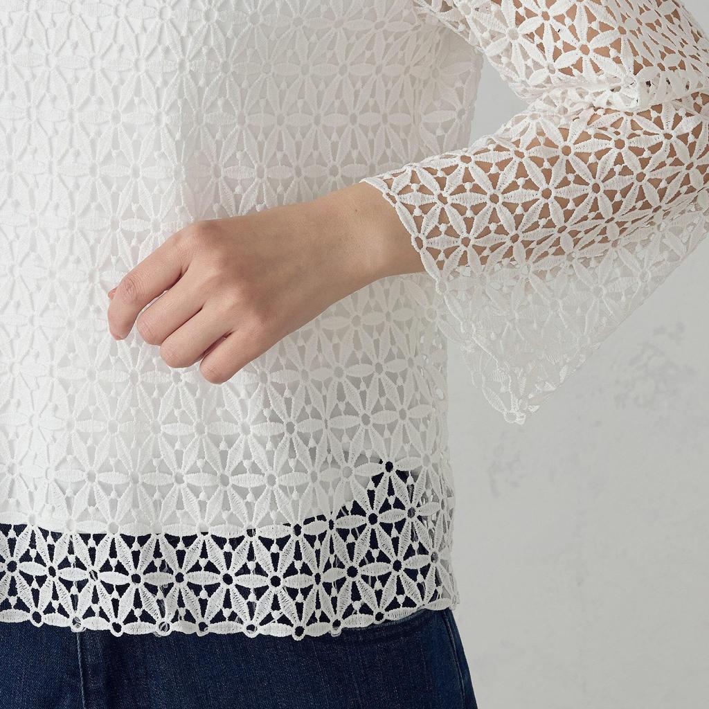 Comme Ca Ism Chemical Lace Pullover F White 12-90CK01-205