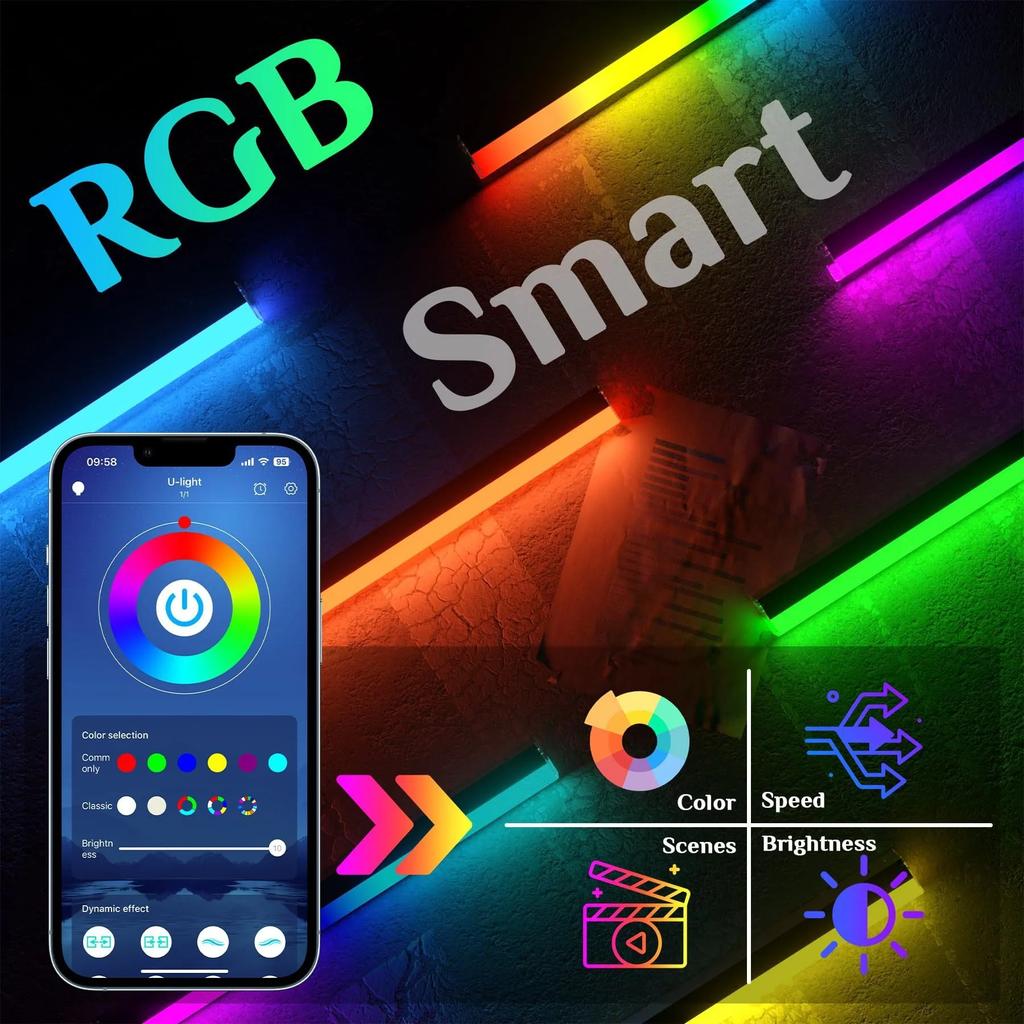 RGB Hexagon Garage Lights Hexagon Wall Lights APP Remote Control Dimmable Multi Color Modes Car Detailing Gaming Room Gym