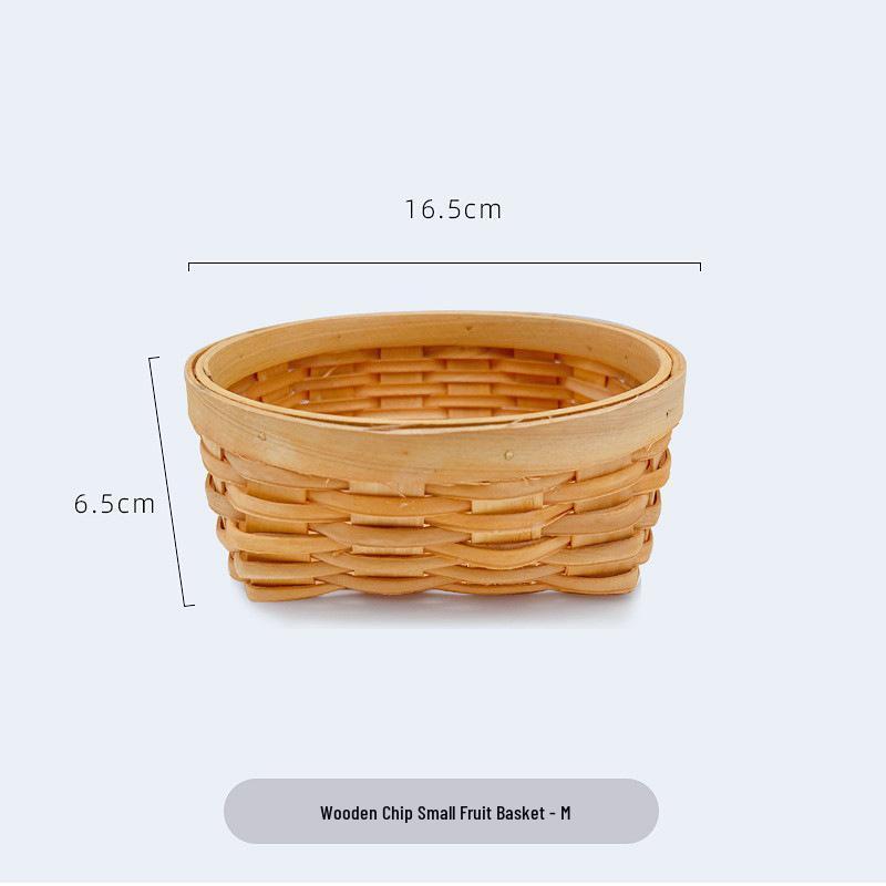 Compact Bamboo and Rattan Woven Picnic and Storage Basket for Fruits, Bread, and Eggs