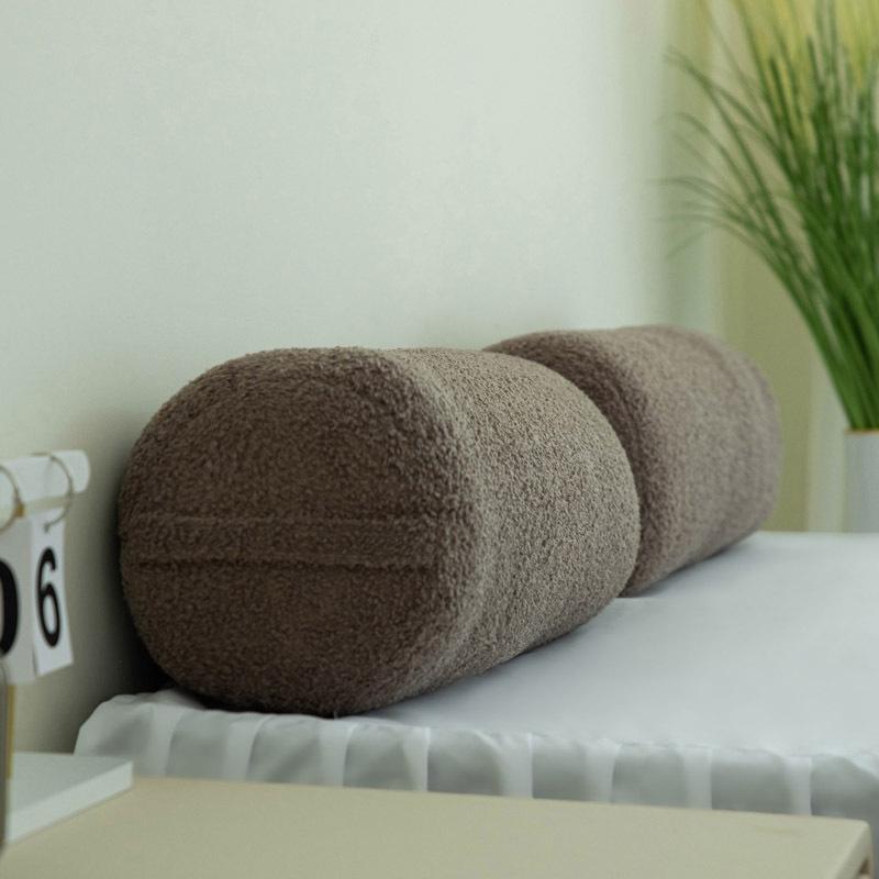 

Teddy Velvet Long Pillow Curved Neck Pillow Bed Leg and Back Multi Functional Relaxation Pillow Cushion Detachable for Cleaning 60x20cm коричневый