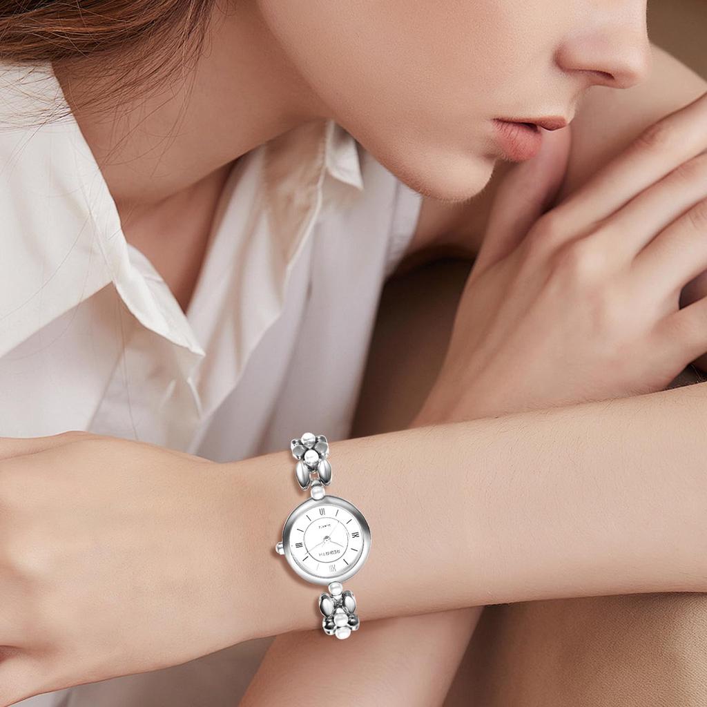 Waterproof Pearl Watch with Roman Analog Stylish Bangle Bracelet Fashion Watch for Women Perfect for or as a Gift for Her Cute, Women's Numerals,