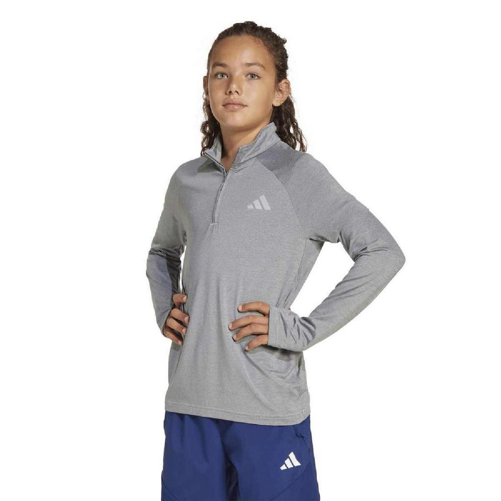 Adidas Childrens/Kids Go-To Quarter Zip Long-Sleeved T-Shirt