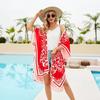 Ethnic Style Spring and Summer Long Chiffon Black and Red Two-color Play Sunscreen Blouse Comfortable High Quality Unique Personalized Clothes