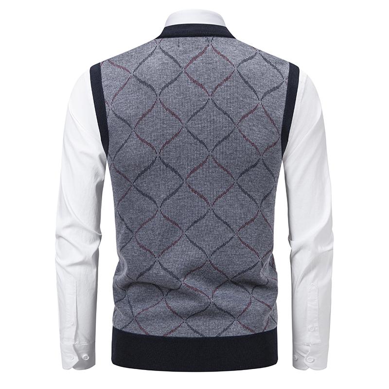 Mens Sleeveless Vest Pullover Spring Autumn V Neck Sweater Vest Knit Suit Vest Classic Waistcoat