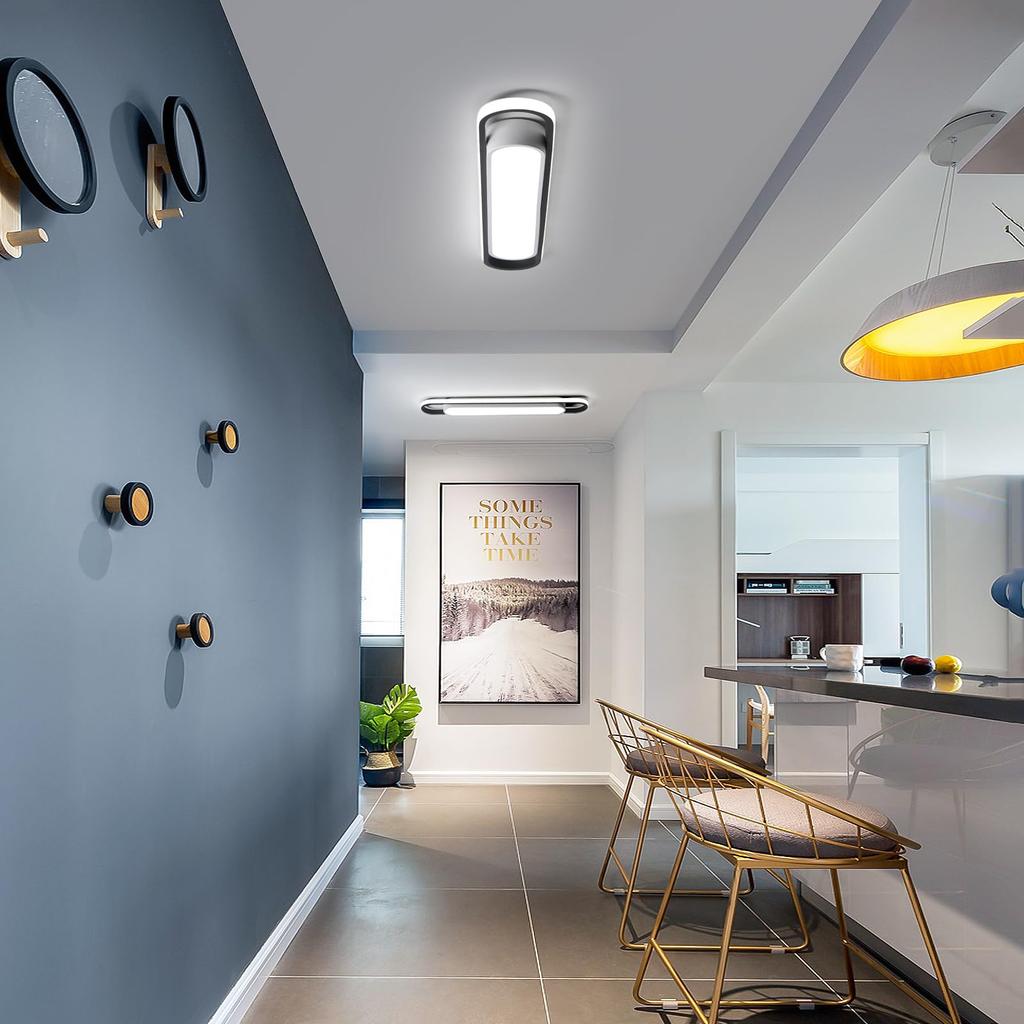 Wumaoxy 10-tatami Modern LED Ceiling Light, 72cm Flush Mount Ceiling Lamp, 40W 6500K Linear Metal Ceiling Chandelier Lighting Fixture for Laundry,