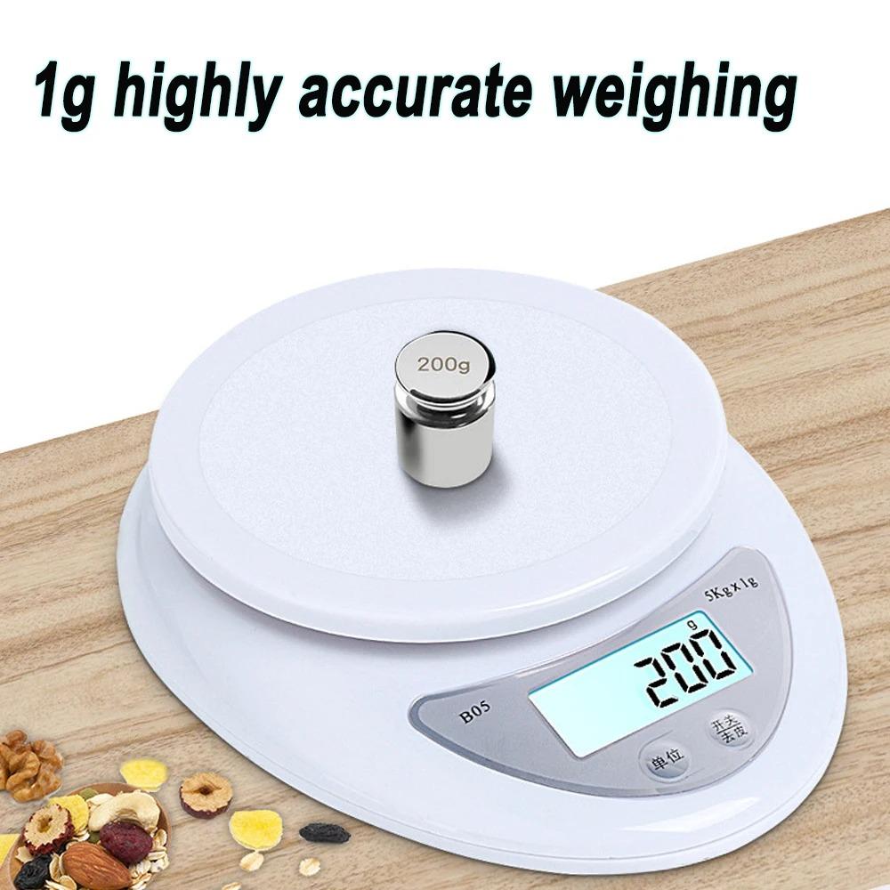 1g-5kg Digital Kitchen Scales High Precision Electronic Scale for Food Weighing Auto Zero LCD Display Measuring Scale Cooking Bake Tools