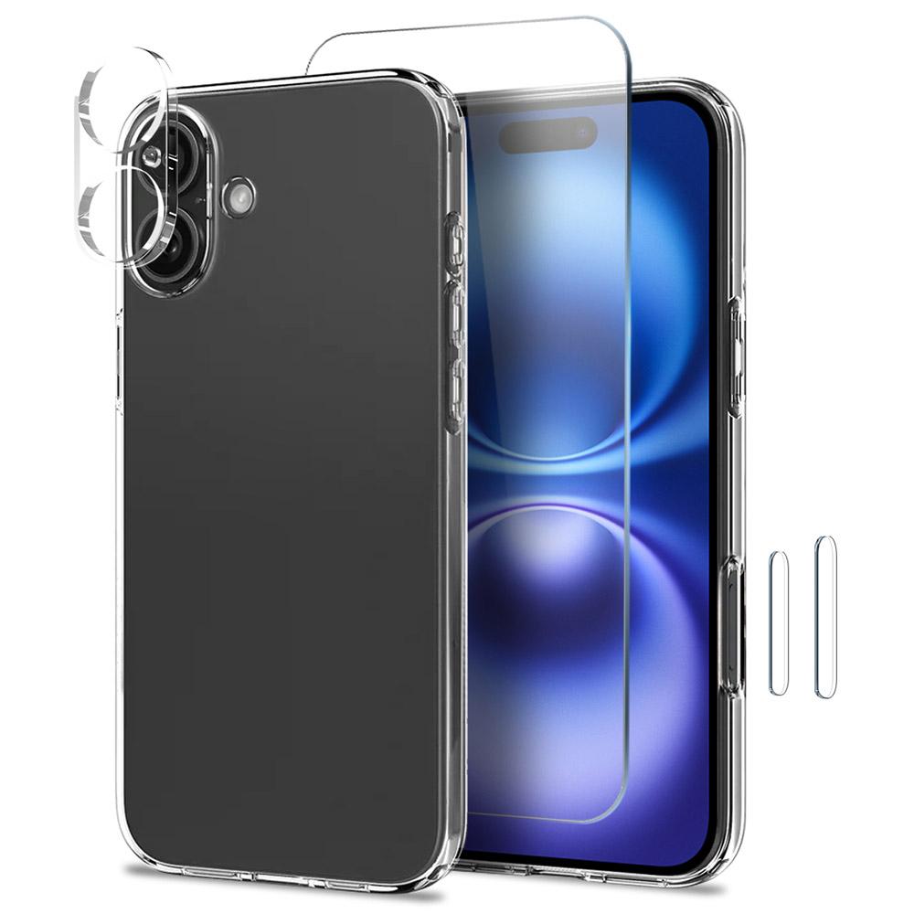 

Прозорий чохол NORTHJO для iPhone 16 TPU із загартованим склом і плівкою для лінз