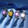 New Light Luxury Fashion Zircon Micro Inlaid Geometric Personalized Ring Party Festival Gift