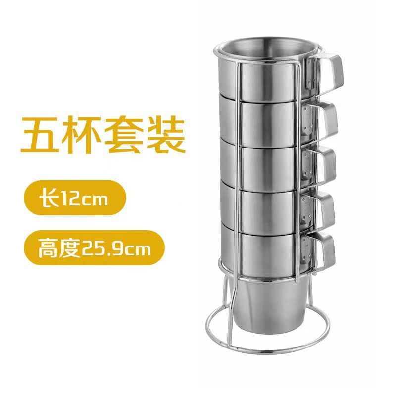Stainless Steel Insulated Coffee Mugs Set of 4(300ML) Double Wall Cups with Handle,Shatterproof Cups for Cold and Hot Beverages