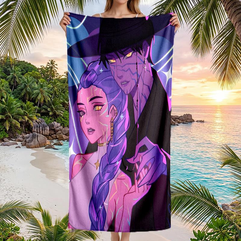 Kpop Hunter Fashion Beach Towel: Ideal for Summer Adventures Soft, Absorbent and Quick Drying Suitable for Swimming and Bathing